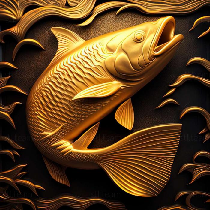 3D model Golden catfish fish (STL)